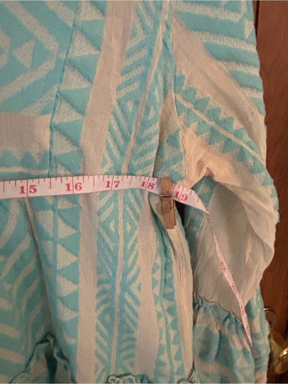 Devotion Twins Ella Embroidered Tunic Dress Neon TurquoiseBlue White Boho Resort - Picture 8 of 9